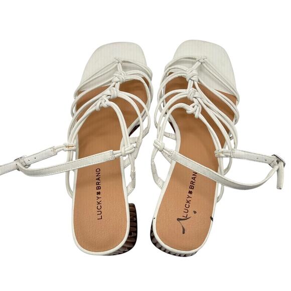 Lucky Brand‎ Women's White Bassie Block Heels Strappy Sandals Size 10M - Picture 8 of 14